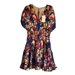 Big Hit Fashion Womens Dress Sz M Floral Smocked Waist Pink Summer Cottagecore